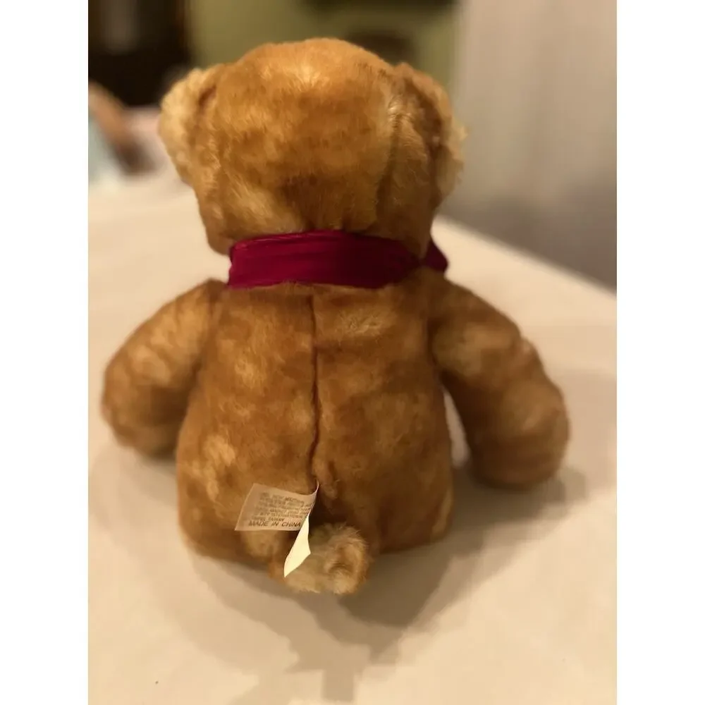 Brown Teddy Bear Plush Dan Dee Collectors Choice Red Bowtie Heart Love Valentine